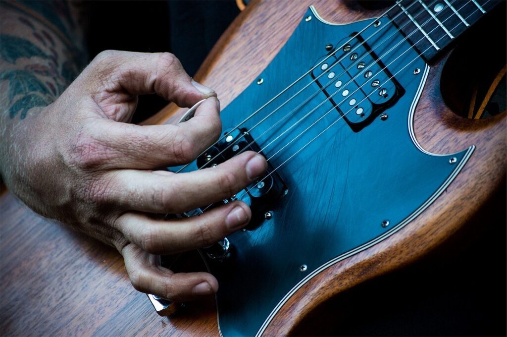 electric guitar, musician, instrument